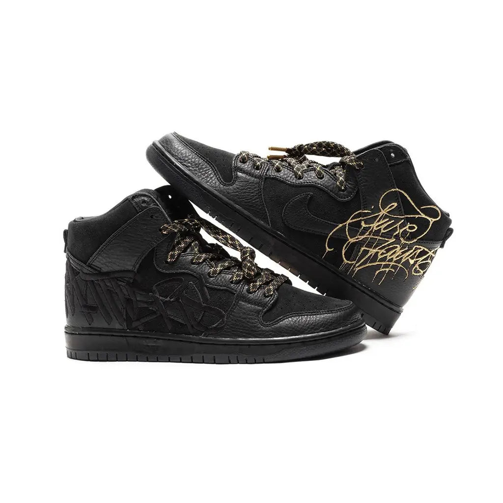 Nike SB Dunk High Black Gold x FAUST